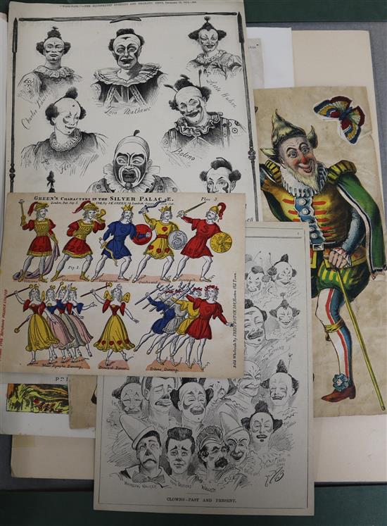 A folio of assorted prints etc, many relating to the circus and Garibaldi